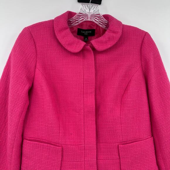 NWT Talbots Full Zip Blazer Suit Jacket Pink Office Bright Career Womens Size 4P - Picture 4 of 13